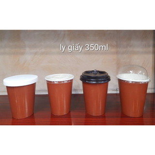 50 Ly Giấy 12oz 350ML 2PE (có nắp hoặc không nắp)   (giao hình ngẫu nhiên)