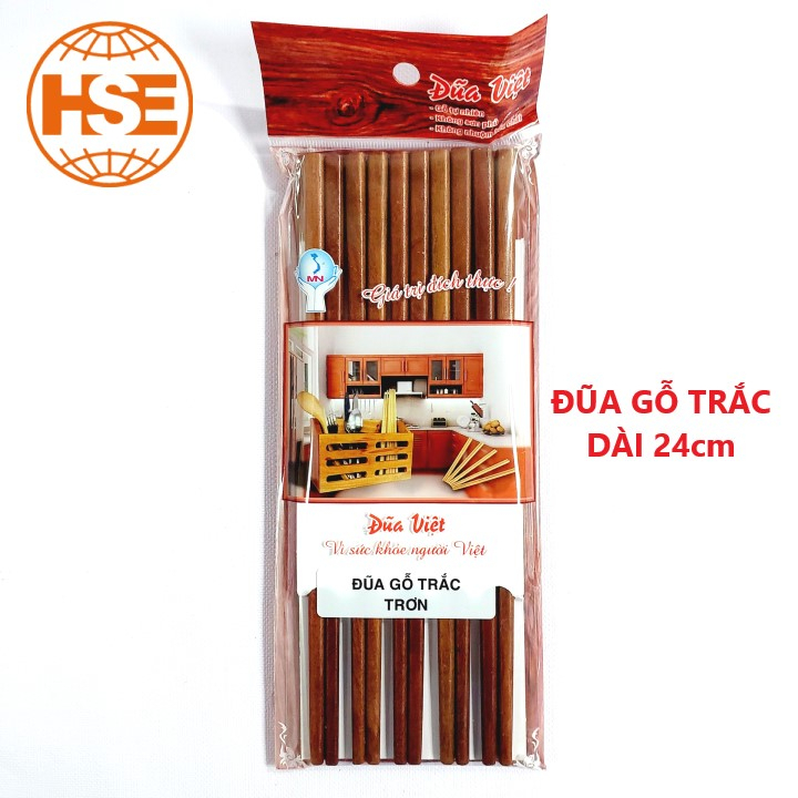 (10 đôi) Đũa gỗ trắc cao cấp Mỹ Nghệ gỗ quý không cong vênh không mốc dài 24cm hàng Việt Nam - giadunggiare.vn