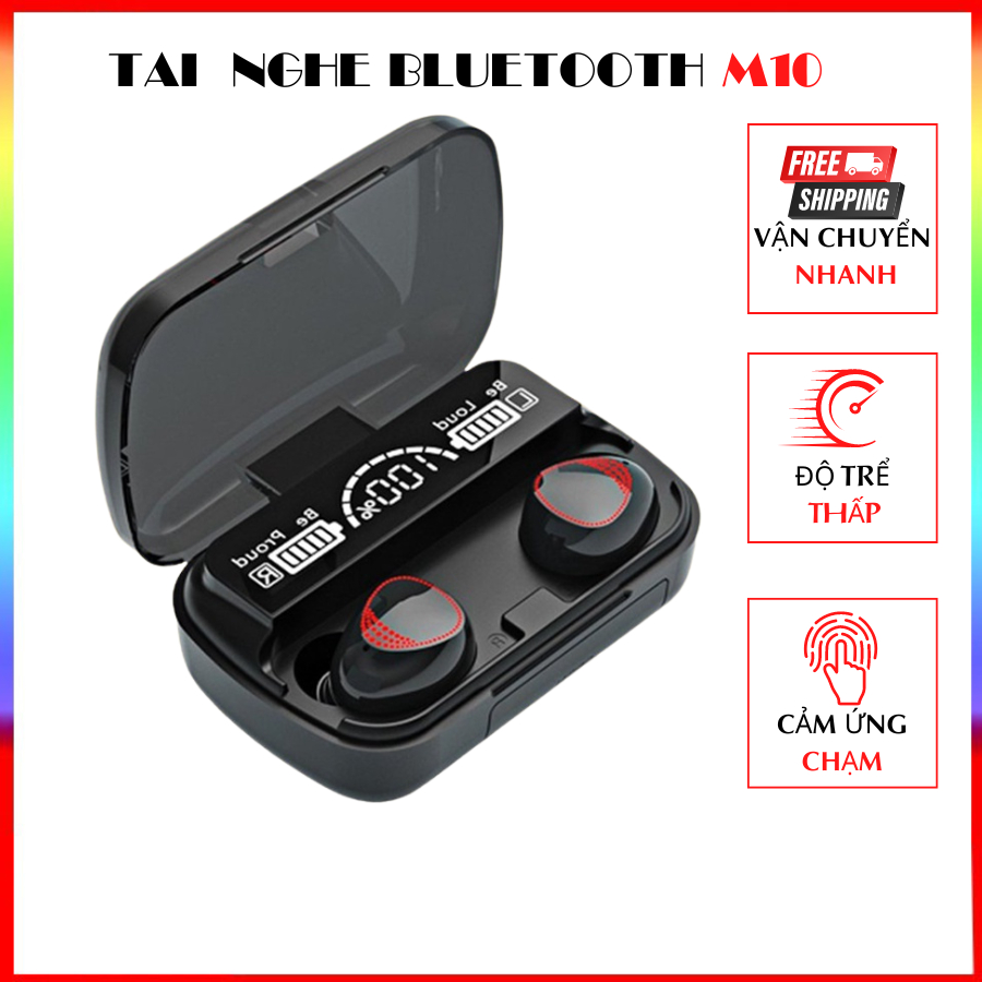 Tai Nghe Bluetooth M10 Pro Không Dây Phiên Bản Nâng Cấp Pin Trâu, Phiên Bản Quốc Tế Có Mic Nghe Gọi Tốt - M.10 fidio_sho