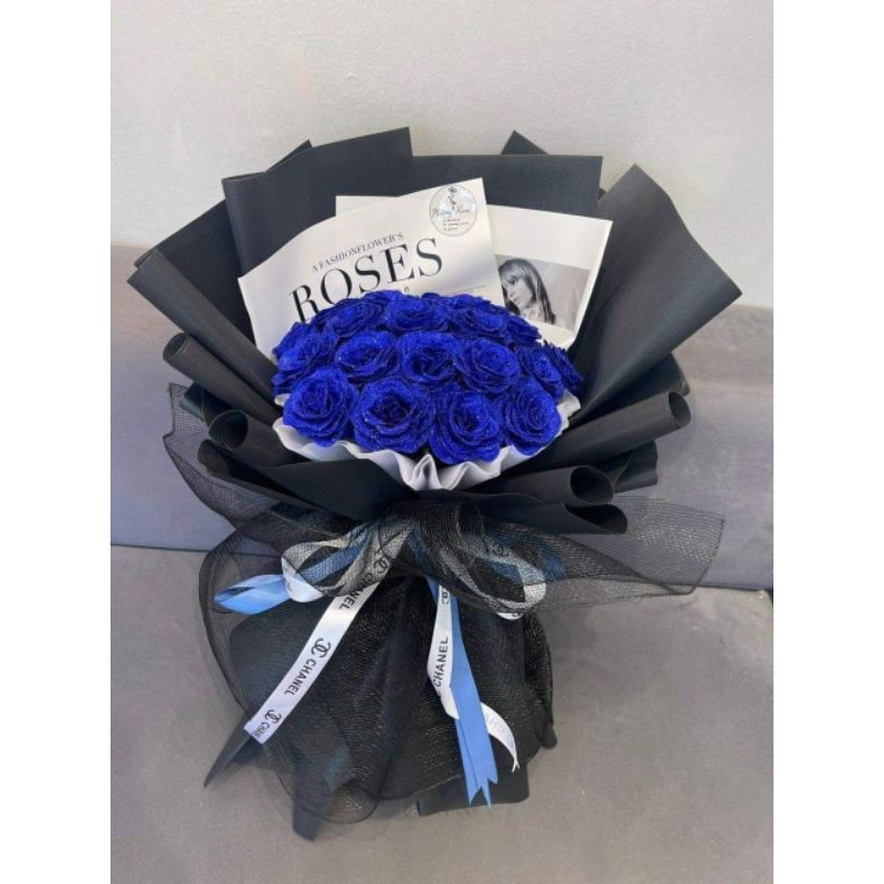 Bó 20 bông nhũ Kim Tuyến mã đuốc tặng kèm đèn, thiệp và chữ