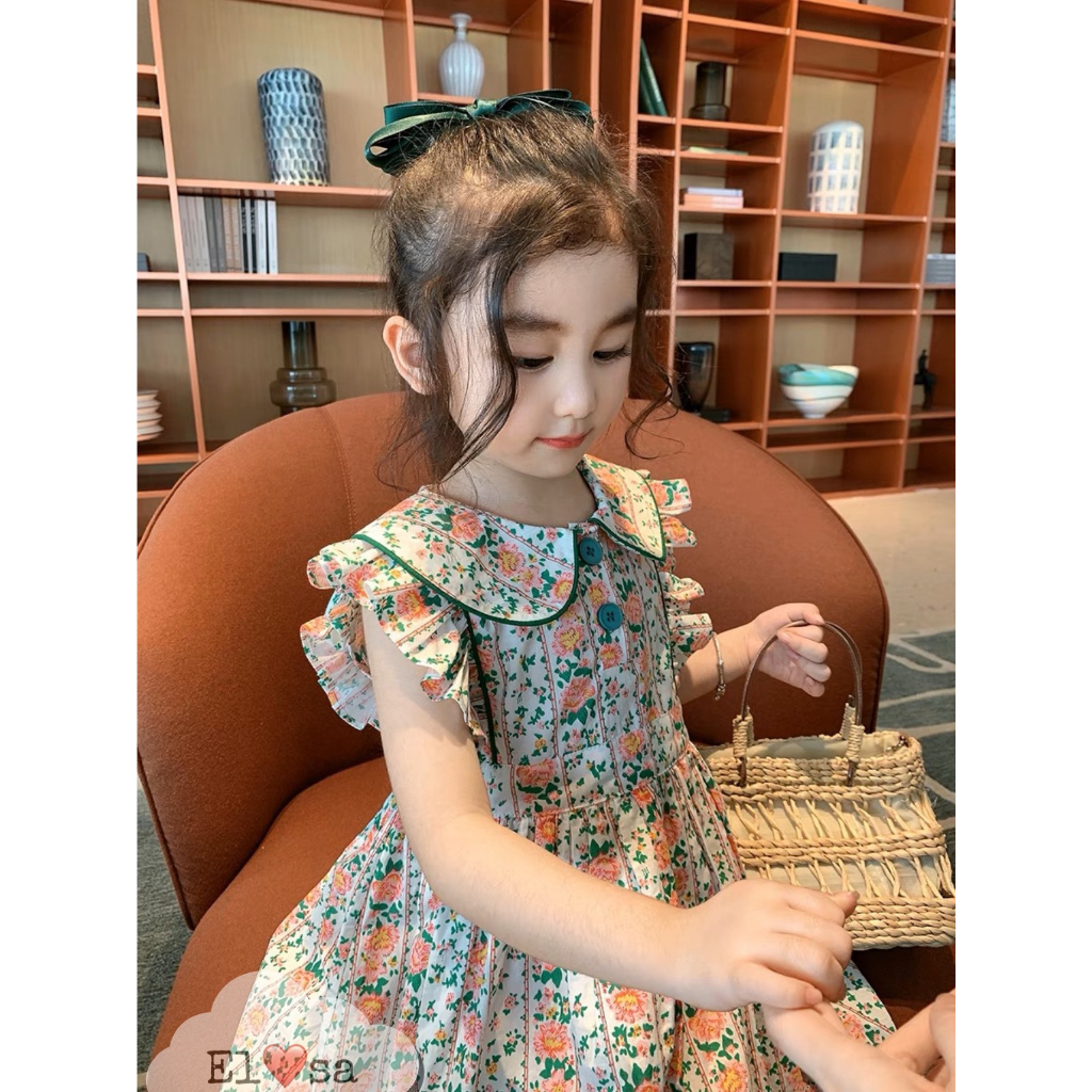 Váy bé gái - Váy Hoa Hồng Cánh Tiên xinh xắn cho bé 1-8 Tuổi