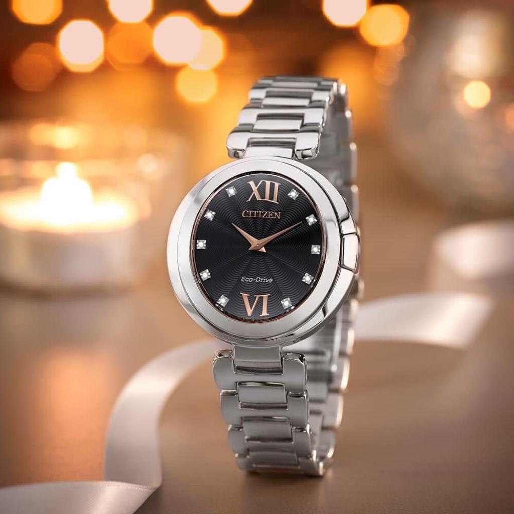 Đồng hồ nữ chính hãng Citizen Capella Diamond Eco-Drive EX1516-52E - Máy pin năng lượng ánh sáng - Kính Sapphire