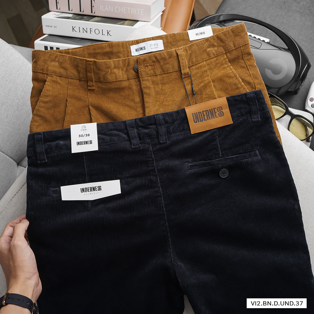 Quần Dài Nhung Tăm Nam DICYDE VI2.BN.D.UND.37 kiểu dáng slim fit tôn dáng cao cấp