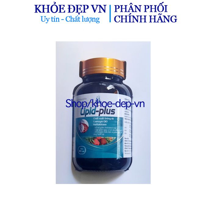 Viên uống Lipid Plus hỗ trợ giảm Cholesterol mỡ trong máu, cao huyết áp - Hộp 30 viên