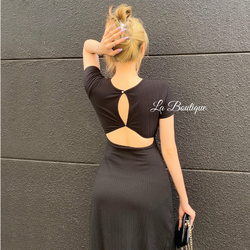 Đầm Vạt Chéo Hở Lưng Dáng Dài Sexy Trendy LA BOUTIQUE