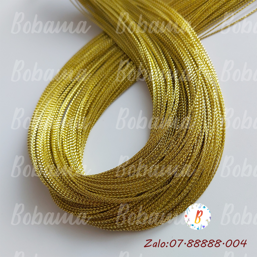 Dây kim tuyến không giãn 1mm trang trí handmade bó 100 mét