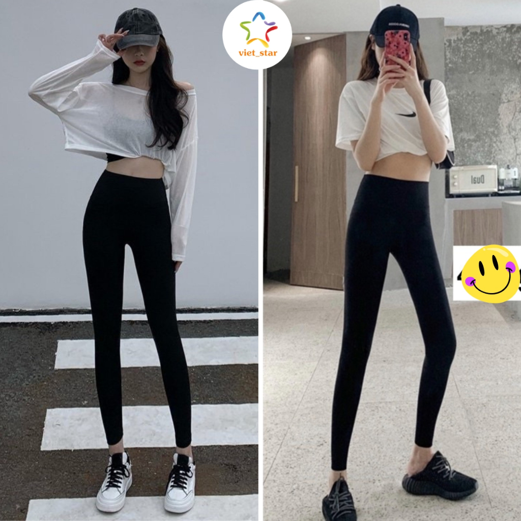 Quần legging nữ 4 túi cạp cao chất cotton co giãn tôn dáng siêu hot VIETSTAR