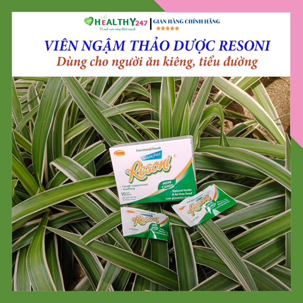 Viên ngậm/Kẹo thảo dược Resoni hộp 46g