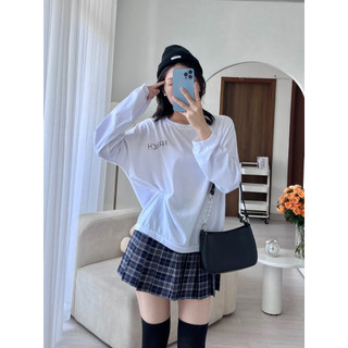 Áo thun nữ form rộng Guguno cotton cổ tròn in basic