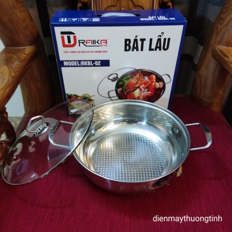 NỒI LẨU BẾP TỪ INOX RAIKA ĐẠT TƯỜNG hàng cao cấp  DÙNG ĐƯỢC TẤT CẢ CÁC LOẠI BẾP hàng chính hãng