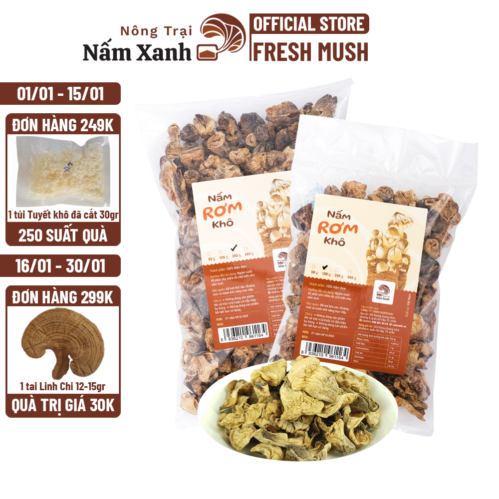 Nấm Rơm Khô Búp 50gr 100gr 200gr Sấy Nhiệt Thơm Ngon Giòn - Nông Trại ...