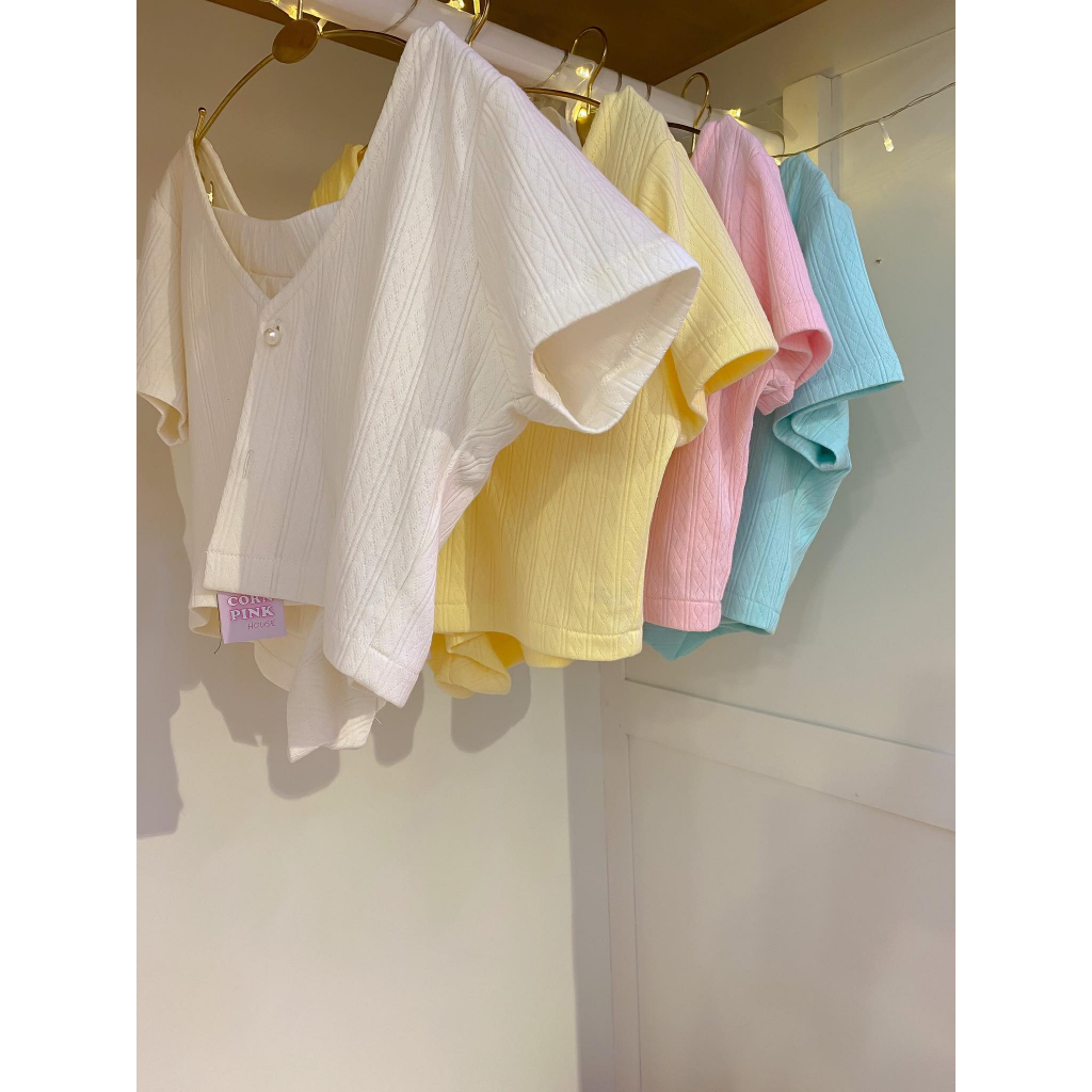 Cornpink House | Summer Love | Bộ đồ nữ cotton màu sắc mùa hè | Áo croptop | Quần đùi