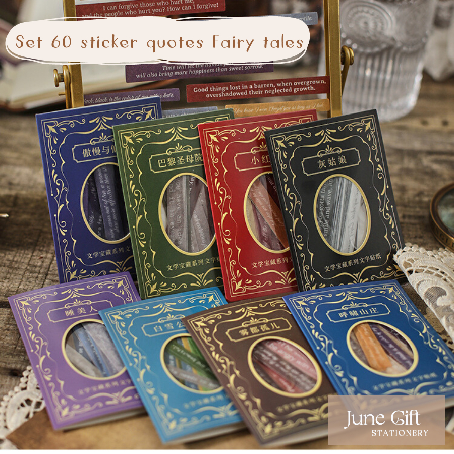 Sticker câu quotes cổ điển fairy tale trang trí sổ, làm bullet journal