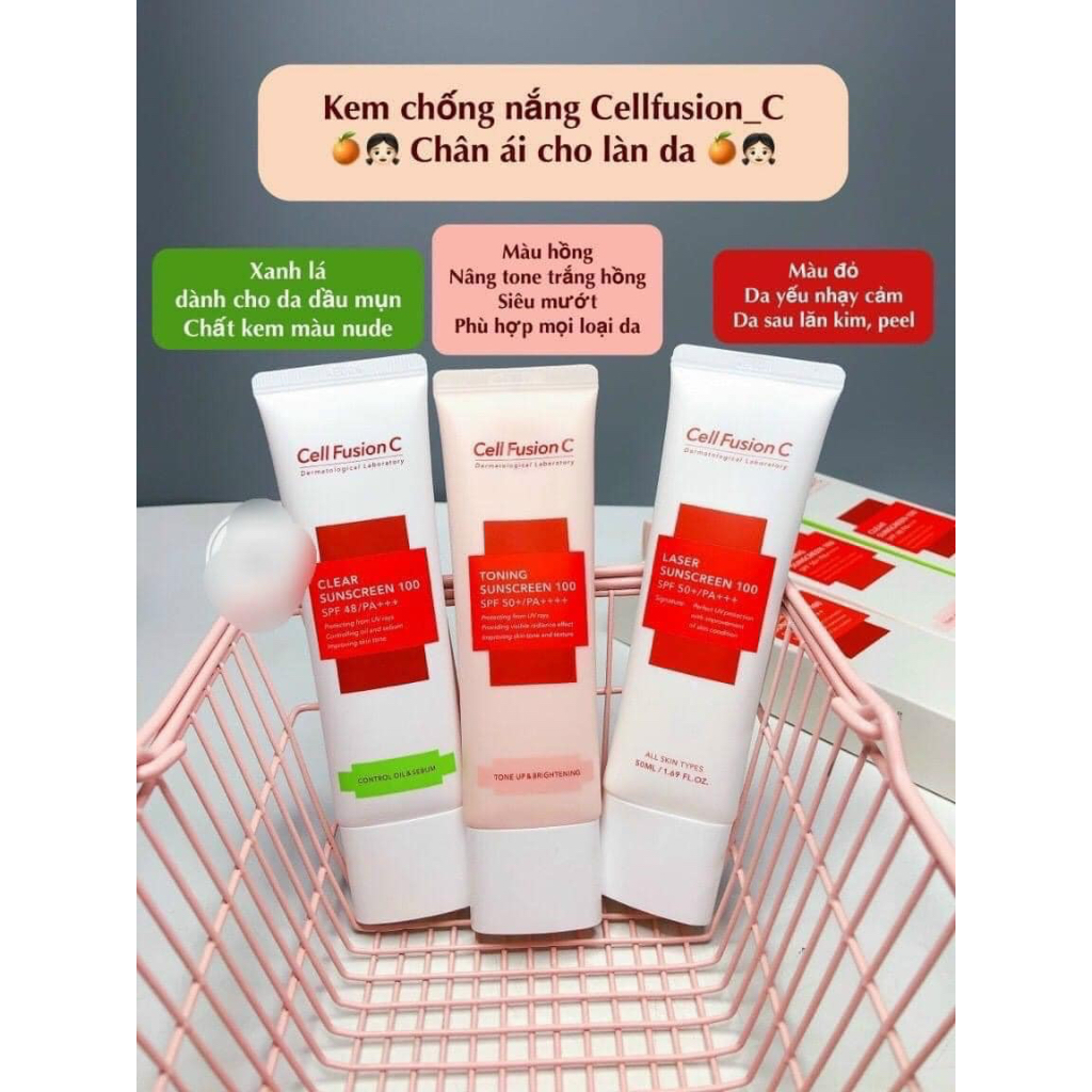 Kem Chống Nắng Cell Fusion C Laser / Clear / Toning Suncreen- Vamima Cosmetic