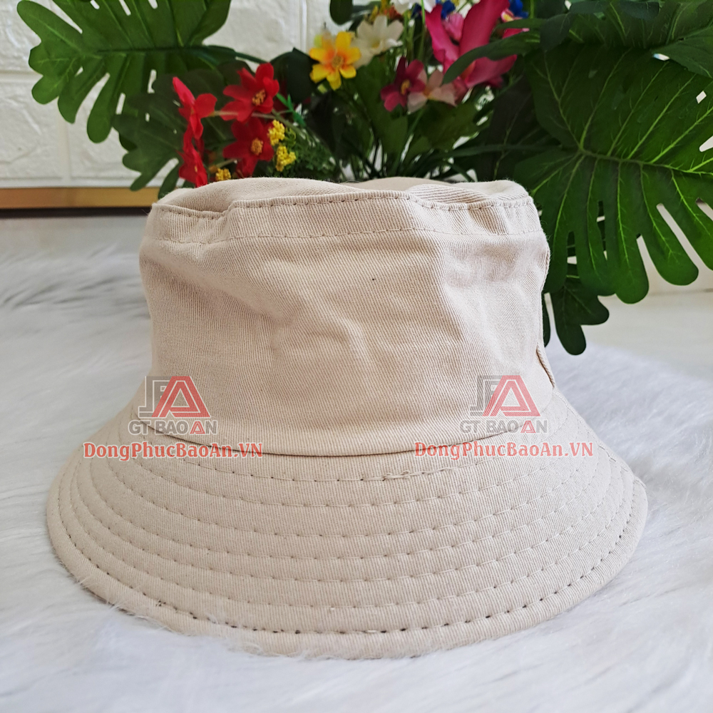 Nón tai bèo trơn cho bé MẦM NON, TIỂU HỌC -  Nón có dây tăng đơ vải KAKI COTTON 100% cao cấp