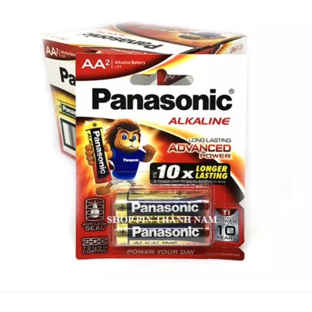 Pin alkaline AA Panasonic LR6T/2B Đỏ 1,5V Vỉ 2 viên Made in ThaiLand