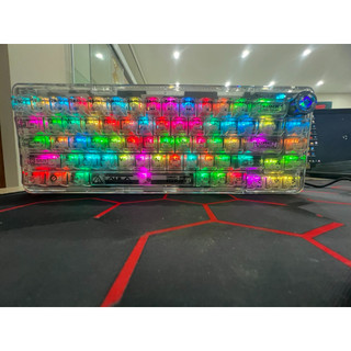 Phím cơ không dây aula f68 transparent gasket 3-mode rgb mechanical keyboard