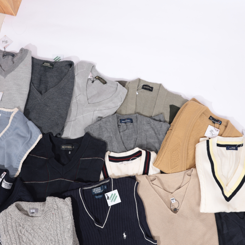 Áo Gile len xịn xò style vintage, casual Nhật,Hàn - secondhand -