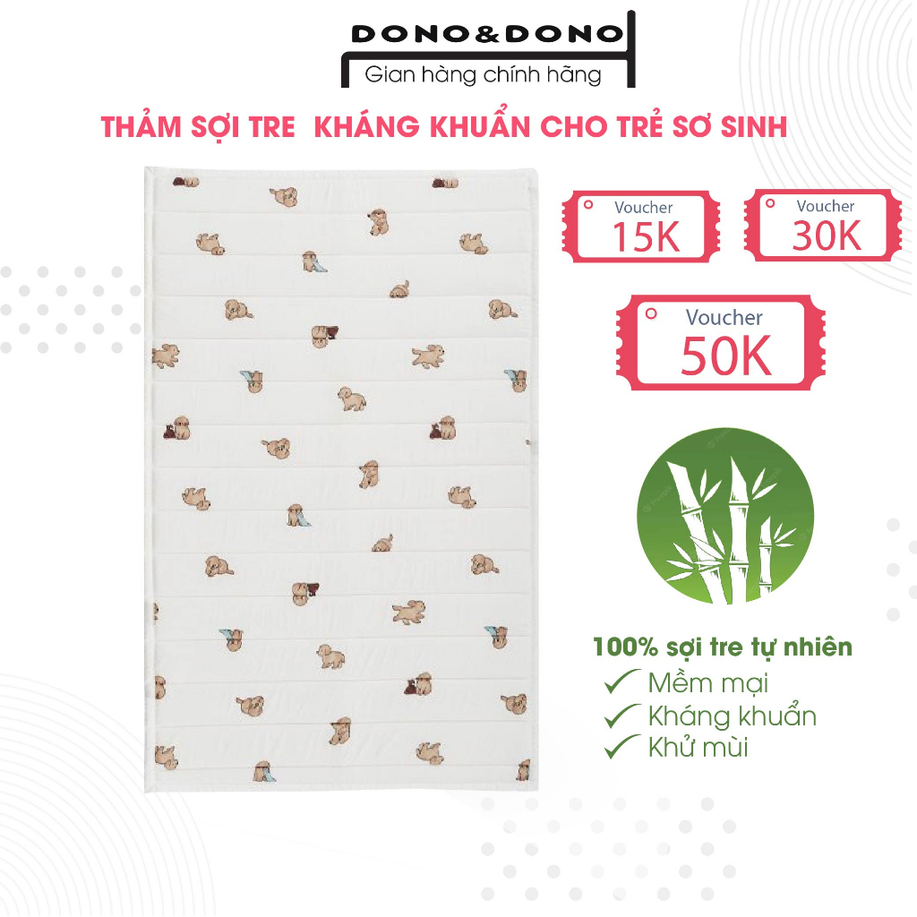 Thảm Sợi Tre Siêu Mát Cool Airmesh Cho Trẻ Mềm Mịn, An Toàn với làn da nhạy cảm của bé, Thoải Mái, Dễ Chịu - DONO&DONO