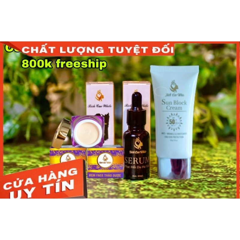 Combo ngày_face thảo dược + serum +chống nắng_Bích cao white))