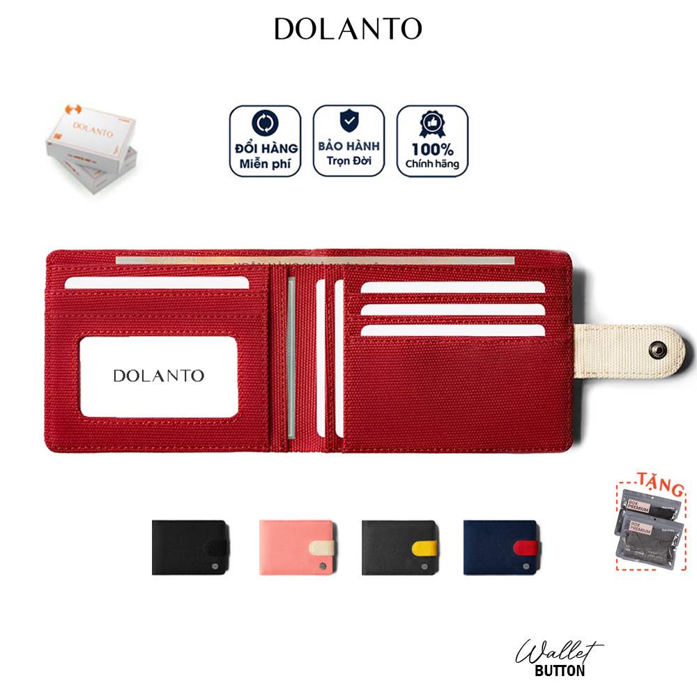 Ví Vải Đựng Tiền BUTTON NGANG Canvas Polyester Nhập Khẩu Cao Cấp Chống Thấm Nước DOLANTOxLASON Unisex Nam Chính Hãng