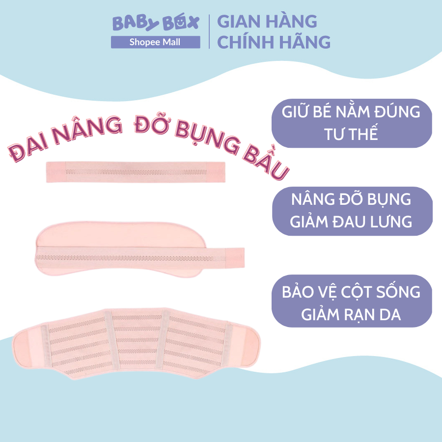 Đai đỡ bụng bầu BabyBox nâng bụng cho bà bầu co giãn tốt giảm đau lưng, rạn bụng