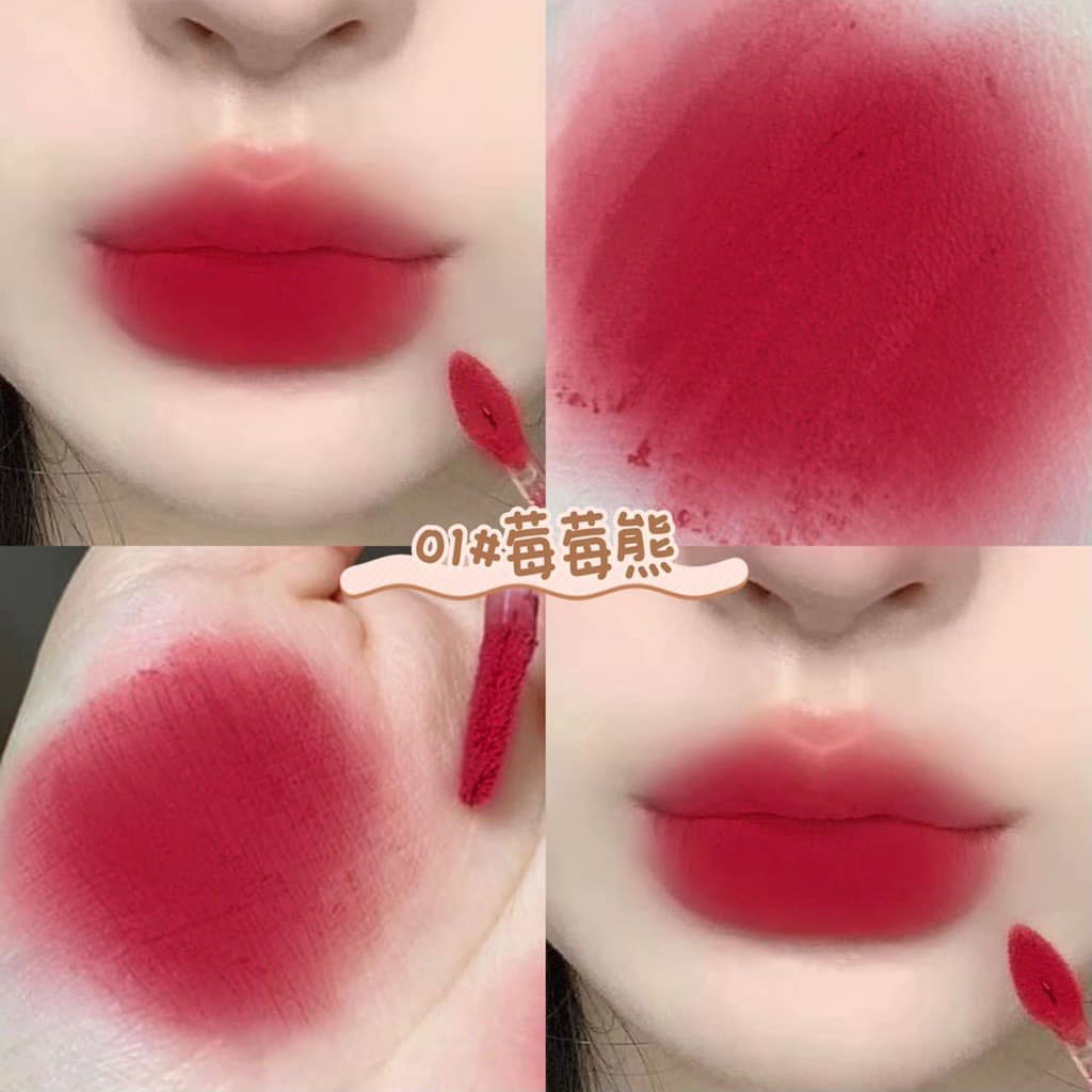 Set 5 Son Môi Gấu Hồng Năm Gói Màu Nhung Lì Không Dễ Phai Và Không Dính