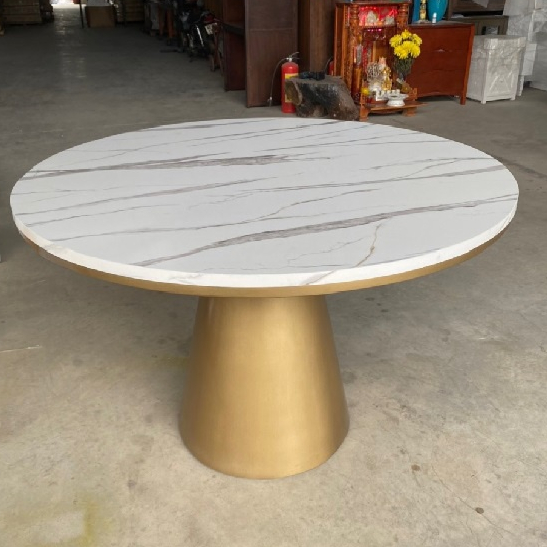 Bàn ăn tròn mặt đá Tundo 120 cm màu trắng