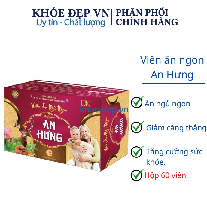 Viên uống ăn ngon ngủ ngon An Hưng bổ sung vitamin tổng hợp giúp cơ thể khỏe mạnh hộp 60 viên