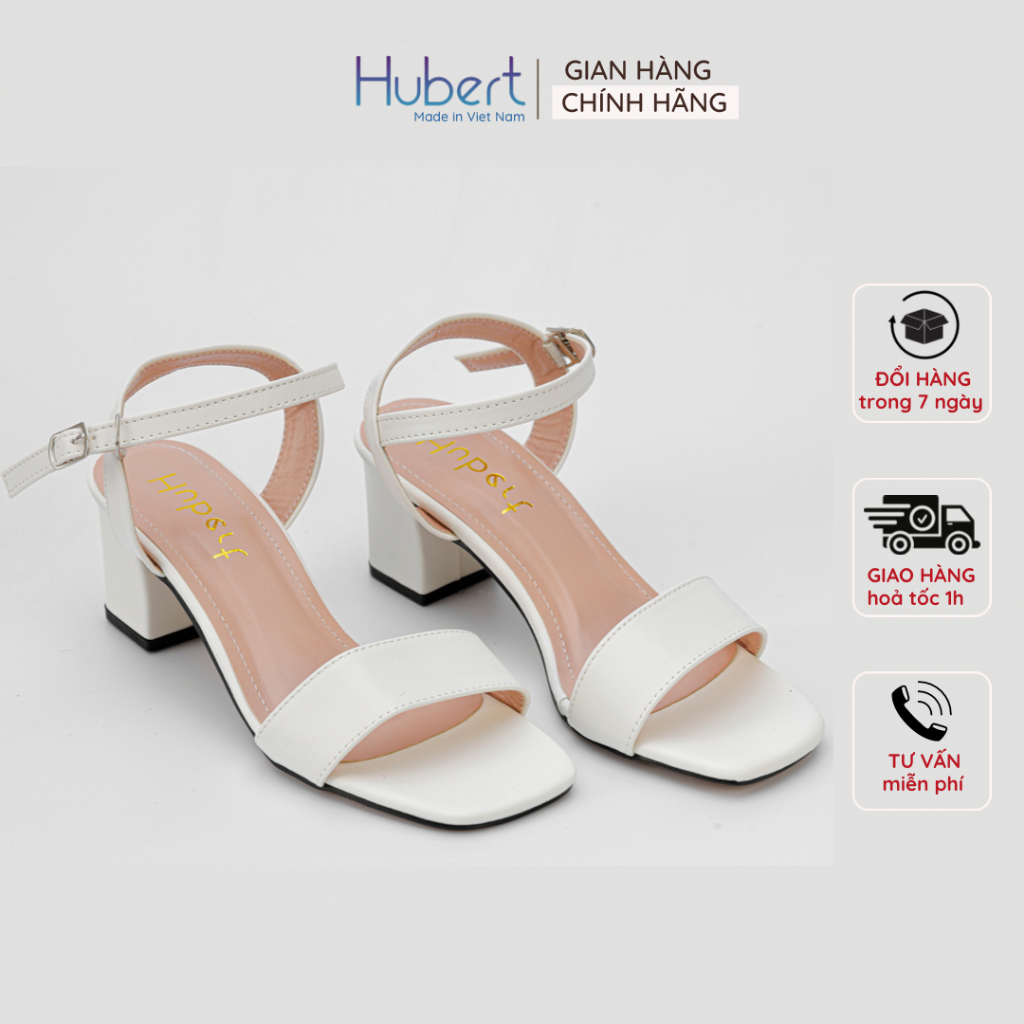 Giày Sandal Nữ 5 Phân Gót Vuông Mũi Vuông Quai Mảnh Thời Trang Hàn Quốc - Thương Hiệu Hubert