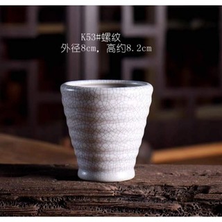 Chậu tròn cao men rạn - Chậu Bonsai Trung Quốc - Chậu trồng sen đá xương rồng