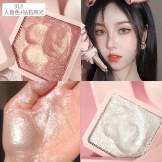 Phấn nhũ sáng highlight và má hồng 2 tầng