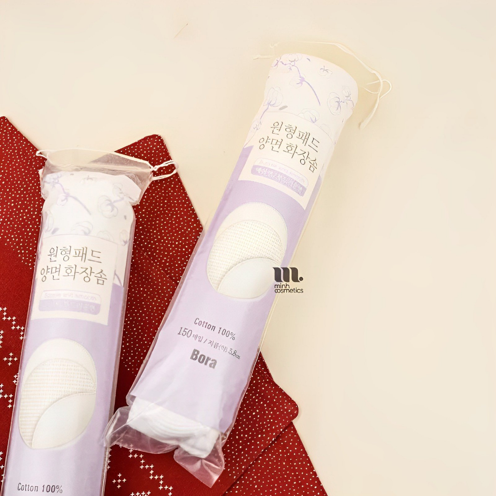 BÔNG TẨY TRANG HÀN QUỐC BORA BỊCH 150 MIẾNG, COMBO 3 GÓI 450 MIẾNG CHÍNH HÃNG