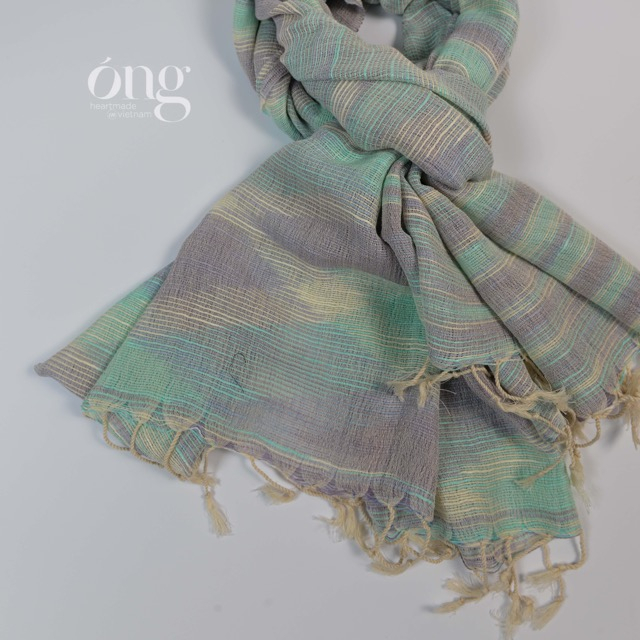 Khăn choàng ấm cotton sợi loang- Óng SILK - Mềm mại, êm ấm, nhẹ, thoáng khí- An toàn cho da- 100% Sợi cotton tự nhiên