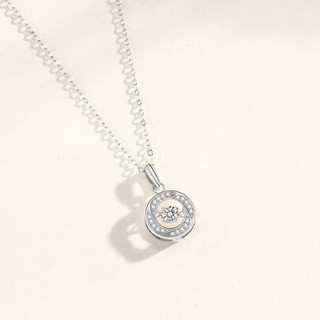 Dây chuyền nữ bạc 925 mạ vàng trắng cao cấp Yong Silver đá chủ 8li sáng lấp lánh đính đá CZ full viền