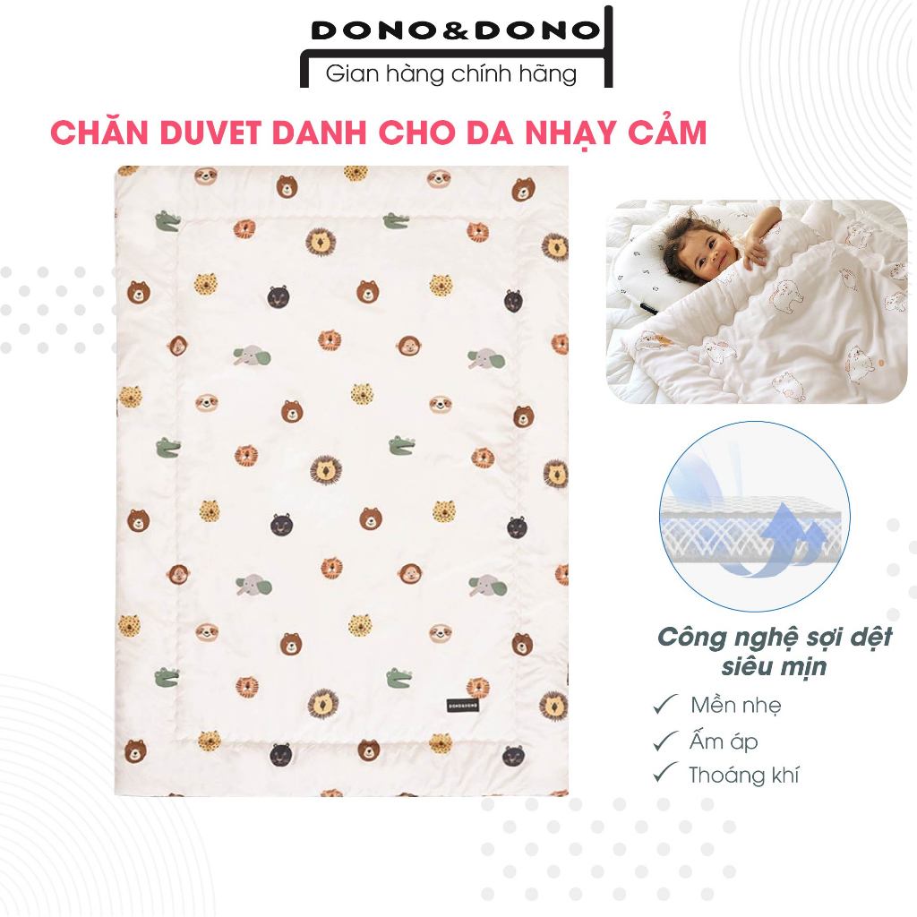 Chăn Bông Duvet Cao Cấp Cho Bé Siêu Nhẹ Siêu Ấm Giúp Bé Yên Tâm Ngủ Ngon, Thương Hiệu Dono&Dono Hàn Quốc