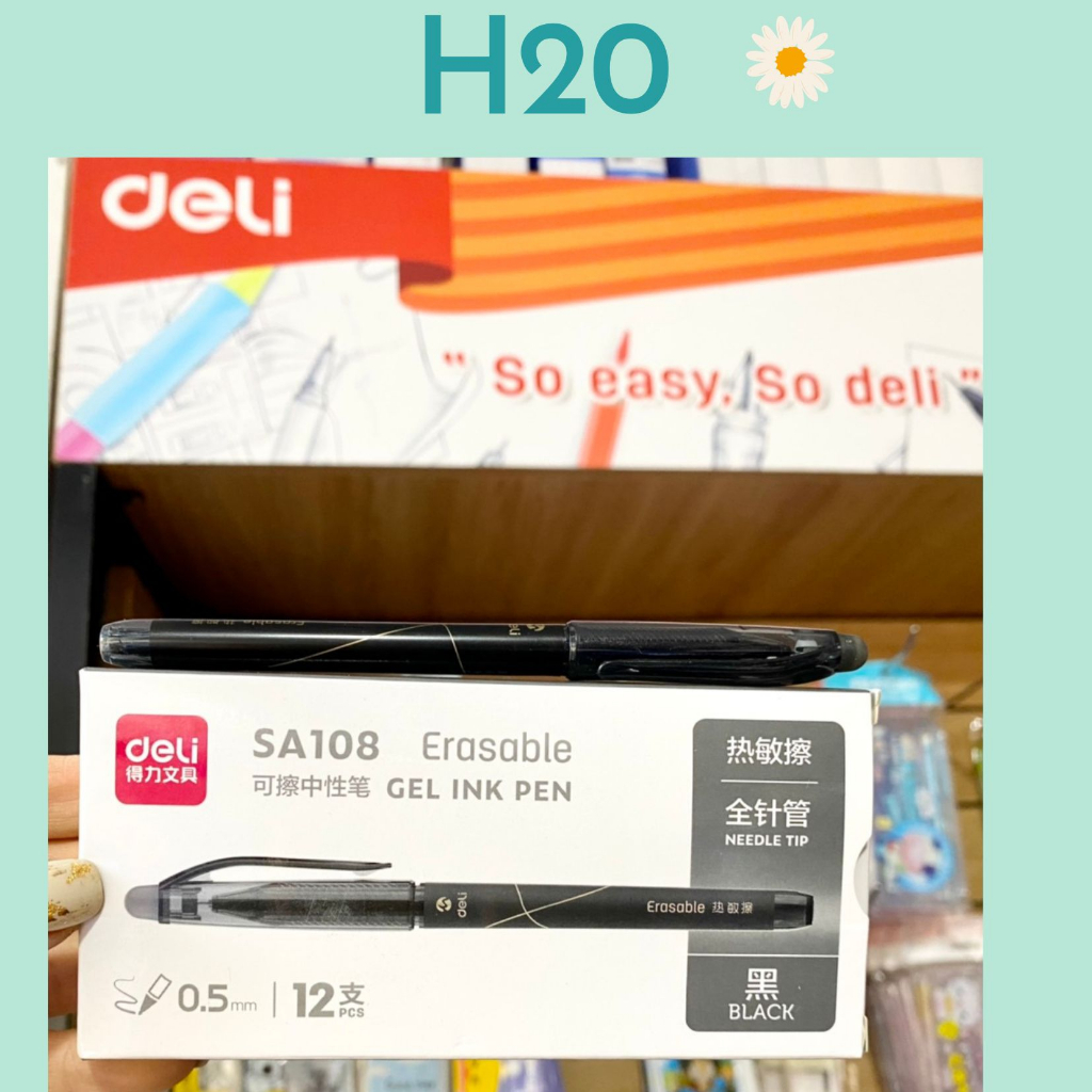 Bút nước gel xóa được Deli SA108 Ngòi 0.5mm - Đầu tẩy , tiện dụng
