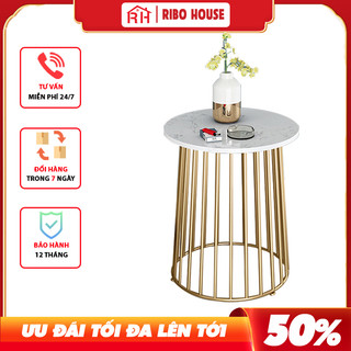Bàn trà sofa RIBO HOUSE mặt đá mẫu 4 trang trí trang trí spa,phòng khách,nhà nghỉ,ban công RIBO94