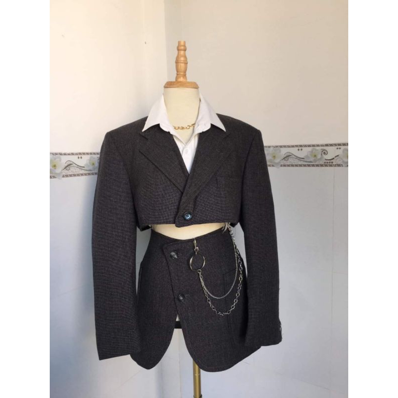 Sét vest Croptop blazer xinh 2hand