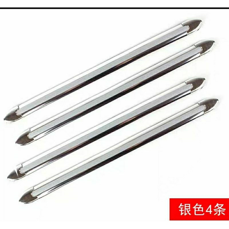 Bộ 4 Nẹp Viền Trang Trí Mạ Crom Chống Xước Cản Trước Cản Sau Ô Tô
