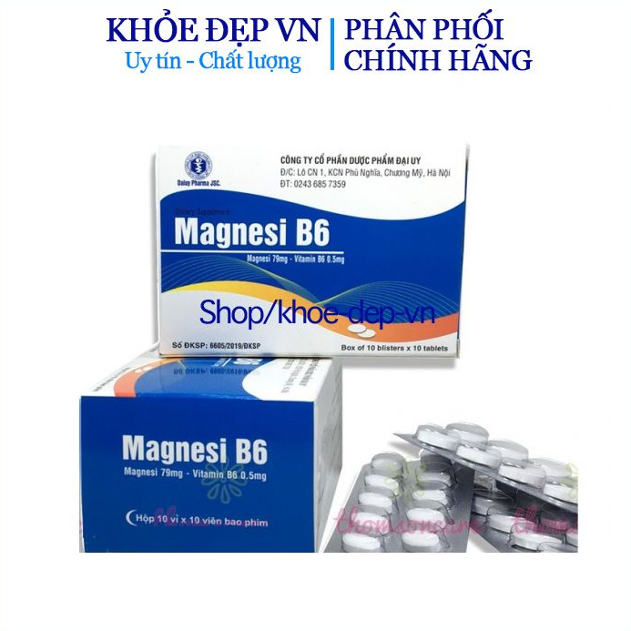 Viên uống Magie B6 Đại Uy bổ sung magie, vitamin B và khoáng chất cho cơ thể – Hộp 100 viên