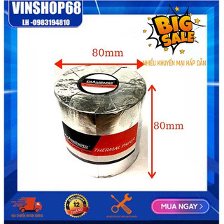 Giấy in nhiệt K80 phi 80mm - Phù hợp nhà hàng, siêu thị