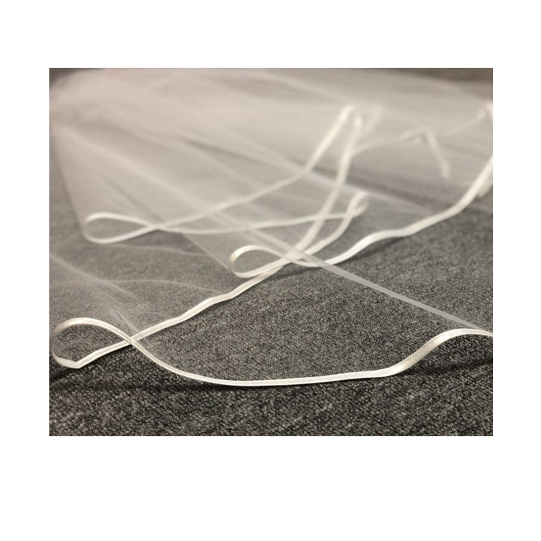 VL01-T001_Voan lúp cô dâu, khăn voan cài tóc đội đầu cô dâu 2 lớp có viền 60*80cm