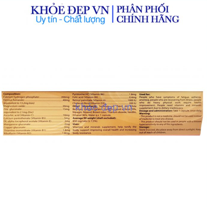 Vitamin tổng hợp PHAMAGEL Plus tăng hệ miễn dịch - Hộp 30 viên