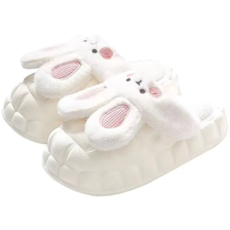 Dép sục bông nữ hoạ tiết Thỏ Rabbit cực dễ thương thời trang ulzzang Hàn Quốc đi cực êm mềm chân và ấm áp TH-37