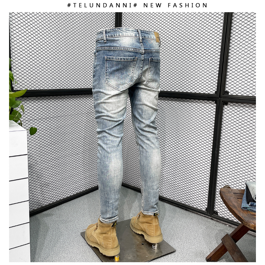 Quần Jeans Nam Skinny SZone SQB601_xanh