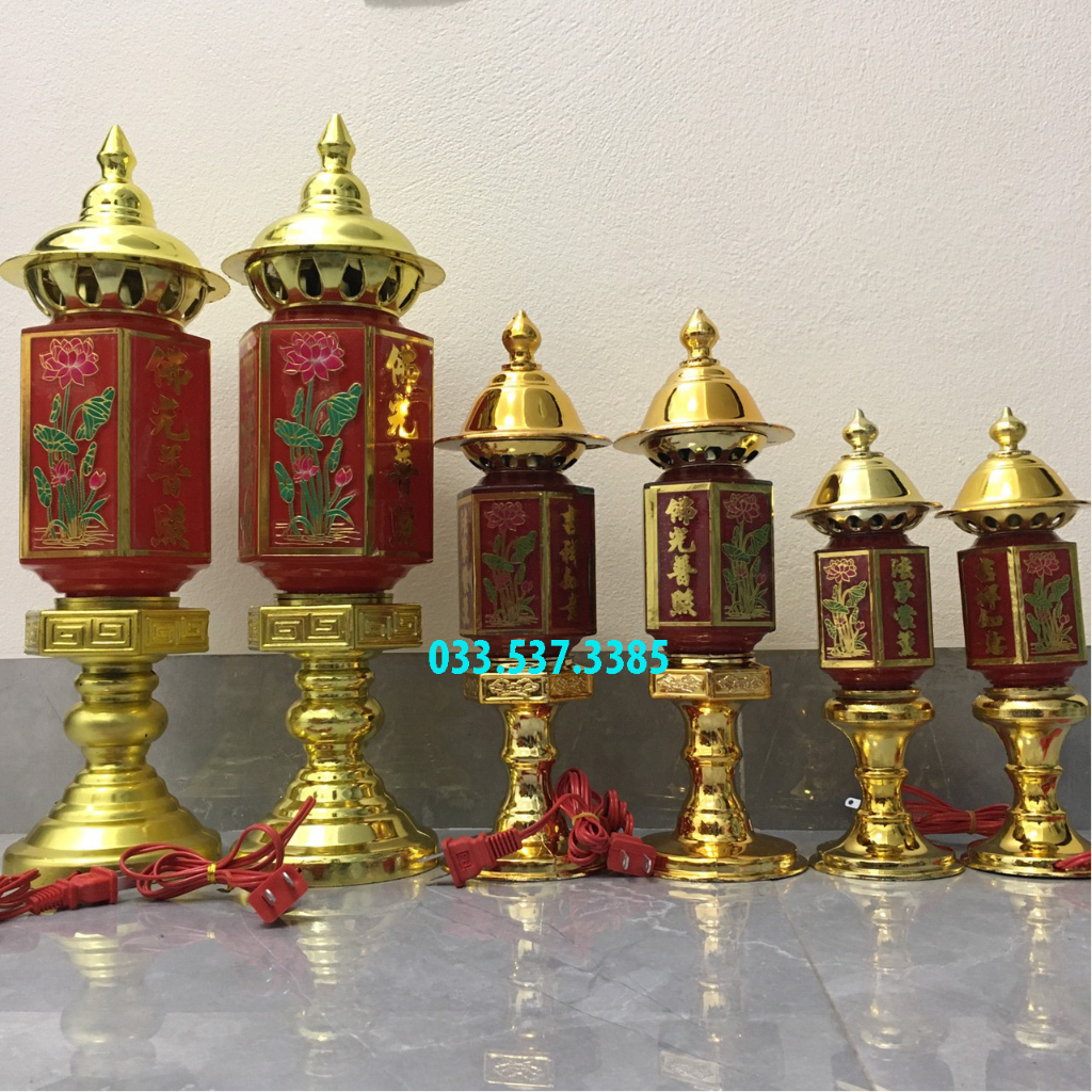 Đèn trưng ban thờ lục giác cắm điện, đèn để bàn thờ chất lượng cao