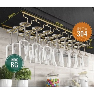 Treo ly, gài ly tiện dụng Inox 304 mạ PVD vàng bóng