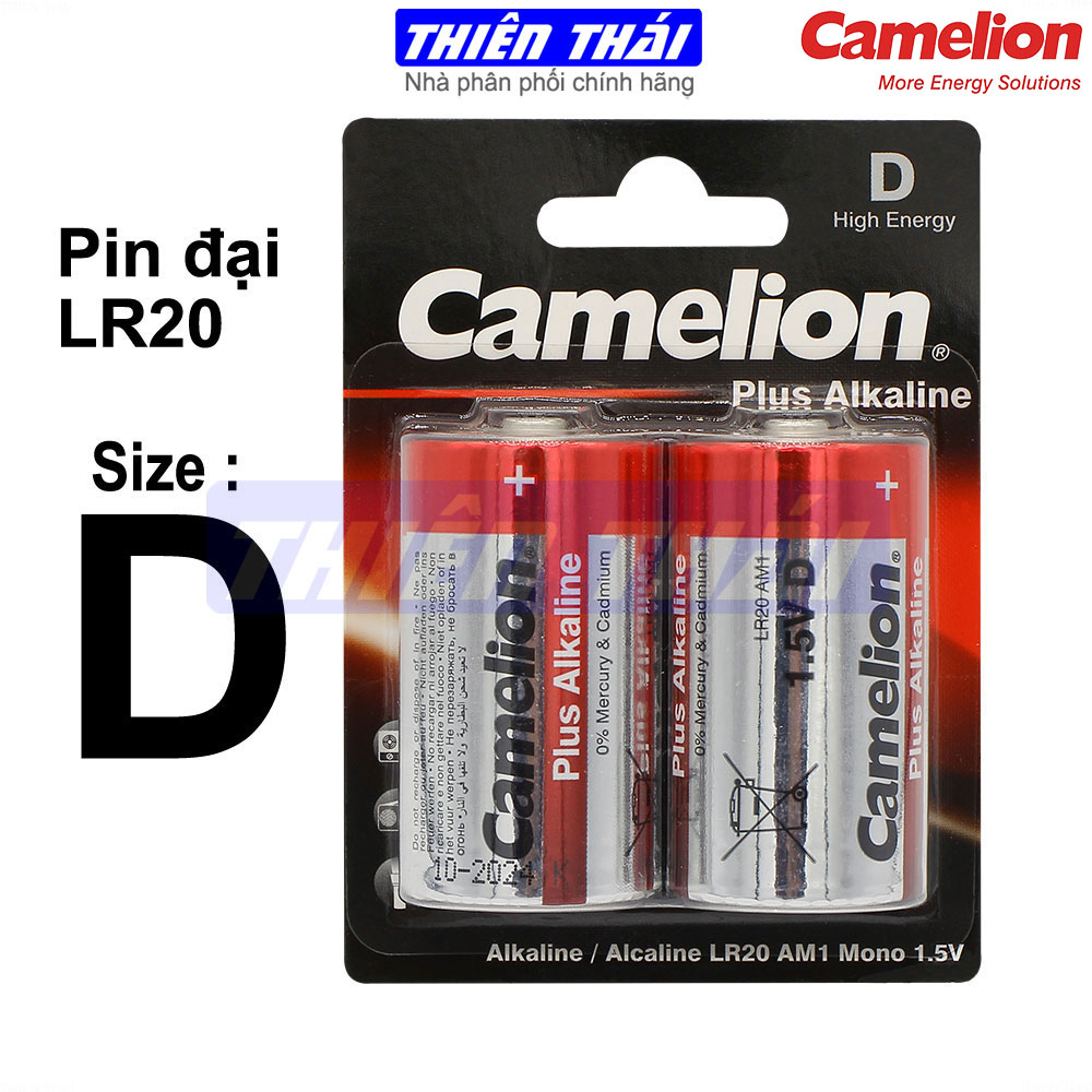 Pin đại pin trung Camelion LR20,LR14,pin kiềm1.5V.pin bếp gas Âm,dùng cho Đèn Pin, đài radio.