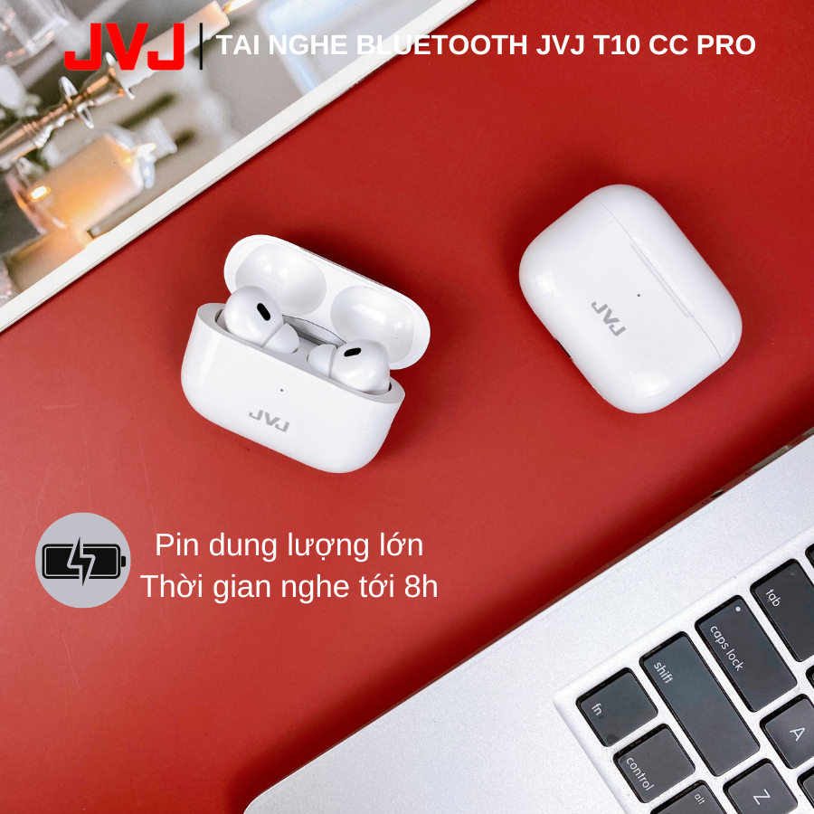 Tai Nghe Bluetooth 5.0 JVJ T10 cảm biến vân tay, xuyên âm, sử dụng cho tất cả các dòng điện thoại - BH 12 Tháng